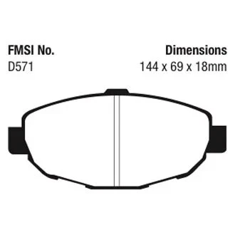 For Lexus SC400 1992-2000 EBC DP41007R Yellowstuff Front Brake Pads - Изображение 2 из 3