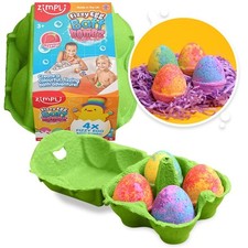 Zimpli Kids 4 x Fizzy Egg Baff Bombz Gift Set; Fizzing Bath Bombs for Children