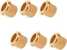 StewMac Vintage-style Guitar Tuner Bushings, Round Straight, Gold, Set of 6
