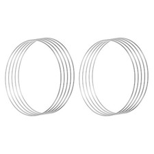 10 Pcs Metal Dream Catcher Rings,Round Floral Wreath Silver Tone,1.4" 