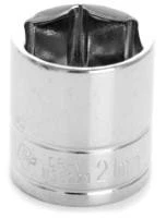 Performance Tool W38221 6 Point Socket  3 8  Drive  21Mm