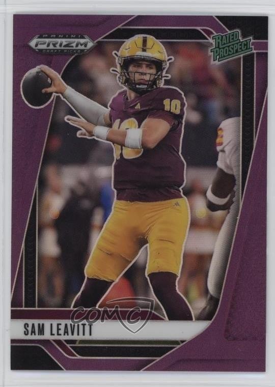 2025 Panini Prizm Draft Picks Purple Prizm 19/99 Sam Leavitt #6 1l5j