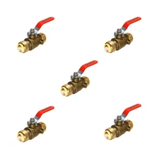 5 Pack XFITTING 3/4" Push Fit Ball Valve with Drain, Full Port