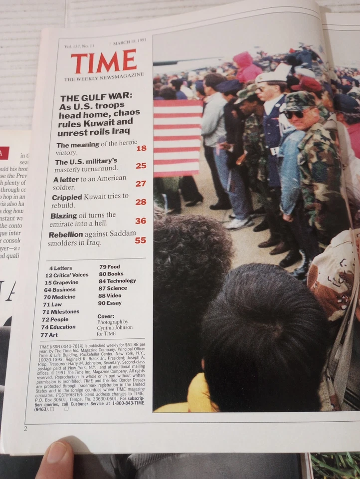 Time Magazine Lot Of 5 Issues 1991-1992 Iraq Kuwait Saddam Hussein - Image 3 of 4