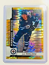  2017-18 OPC Platinum Seismic Gold Rookie #161 Jack Roslovic /50 Winnipeg Jets