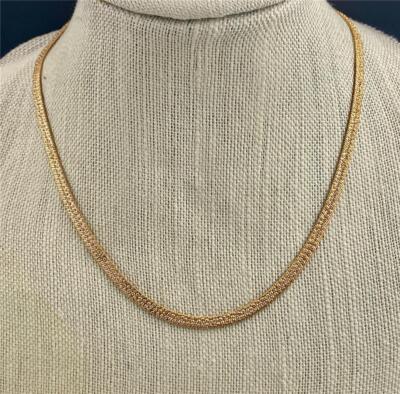 Xuping Rose Gold Plated Flat Link Necklace 19.5'' Long