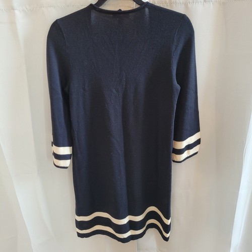 Lilly Pulitzer Sweater Dress Merino Wool Medium Black Striped Minimalist 17400 - Picture 2 of 10