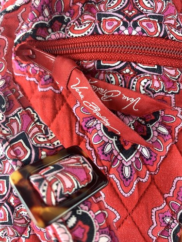 Vera Bradley Backpack Women's Frankly Red Scarlet Paisley Multi Pocket - Picture 3 of 9