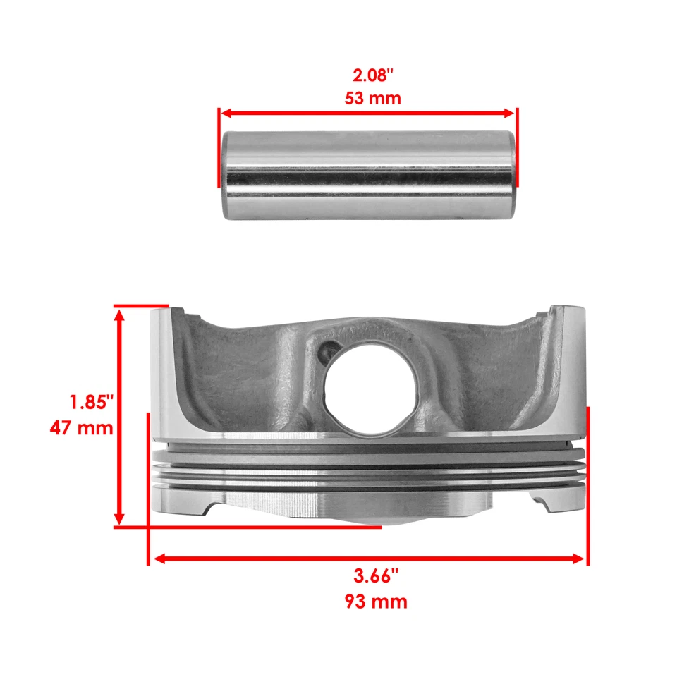 Kit de pistón de cilindro con anillos para Polaris RZR XP 900 11-2013 / RZR 4 XP 900 2012 Foto 2 de 4