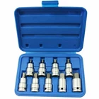 HEXAGON DRIVE BITS 1/2 INCH SOCKET SET 9 PIECE ALLEN KEY BIT IN CASE 4mm - 17mm