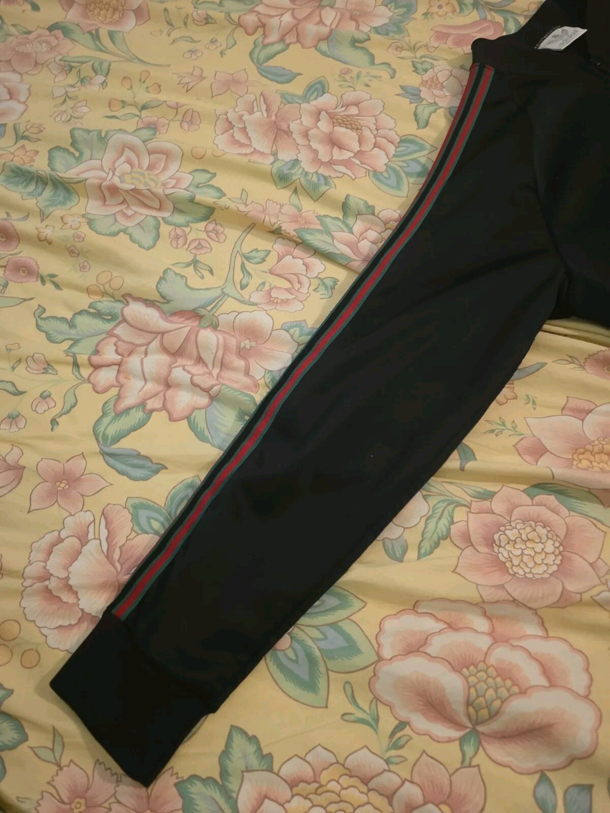Adidas Track Jacket Black With Red green Trefoil Made In The Usa VTG 1980s Rare image 2