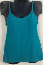 Women Cotton Plus 1X 2X Cami Shaper Tummy Control Compression Top Teal Green New