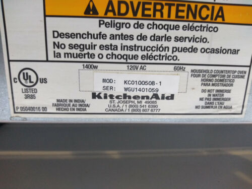 KitchenAid Toaster Oven Counter Top Bake Broil Toast Keep Warm Timer - Picture 12 of 12