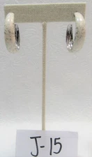 Earrings Hoops Sostanza Beige & Silver Vintage 