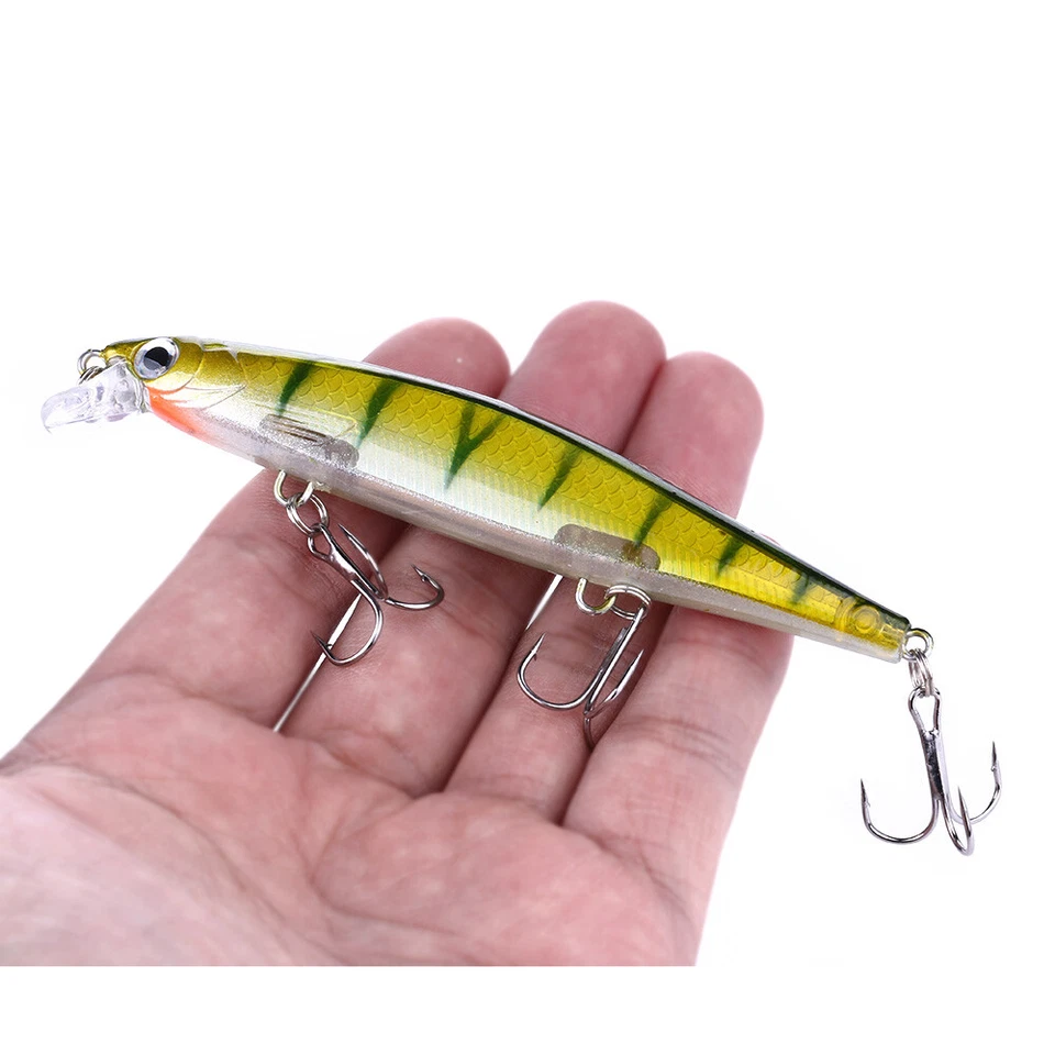 10 Stück 11cm/13g Minnow Crankbait Fischköder Angeln Köder Haken Barsch Wobbler - Bild 3 von 4