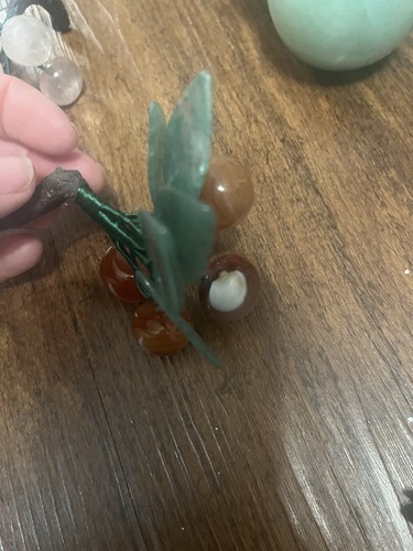 VTG Decorative Rose Quartz?glass Grape Cluster Stone Fruit Jade Apple 18 Pieces - Picture 10 of 23