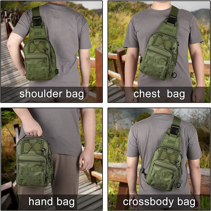 Mochila táctica para hombre Bolso de hombro Molle Viaje Pecho Paquete Exterior Foto 3 de 4
