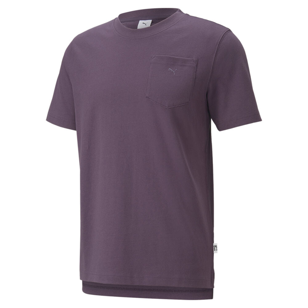 Футболка с круглым вырезом и коротким рукавом с карманами Puma Mmq, мужские повседневные топы фиолетового цвета 53226916