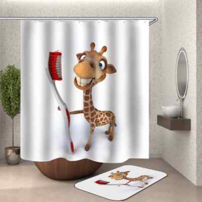 He Had Big Brush In Hand 3D Shower Curtain Polyester Bathroom Decor  Waterproof