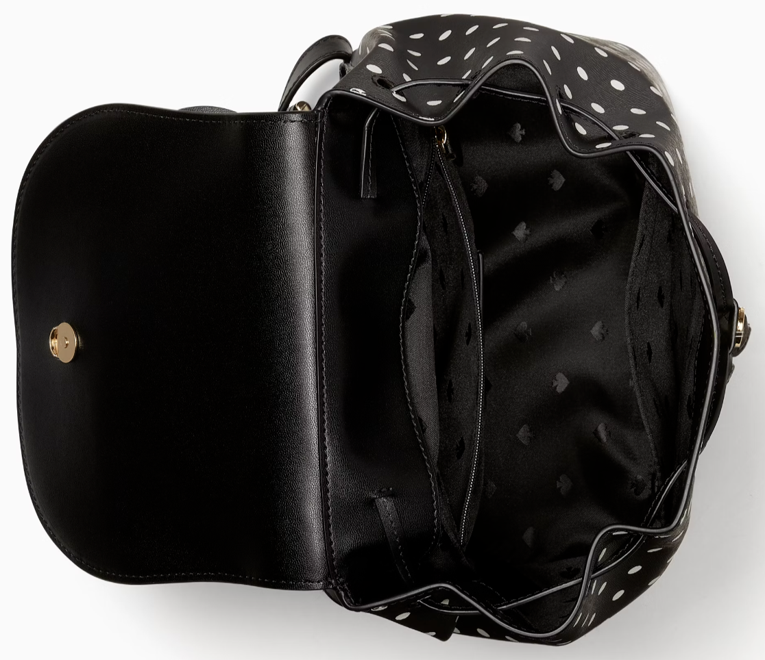 Kate Spade Disney Minnie Mouse Flap Black Leather Backpack  display picture 3