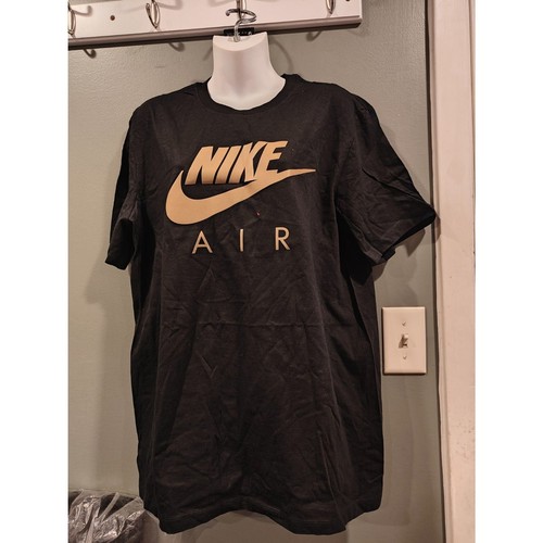 Nike Air reflective tee black and gold large