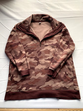 Old Navy Boys camo red long sleeve 1/4 zip Pullover size M
