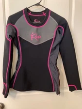 Kutting Weight Long Sleeve Black Gray Pink Sauna Wet Suit Shirt Women Small
