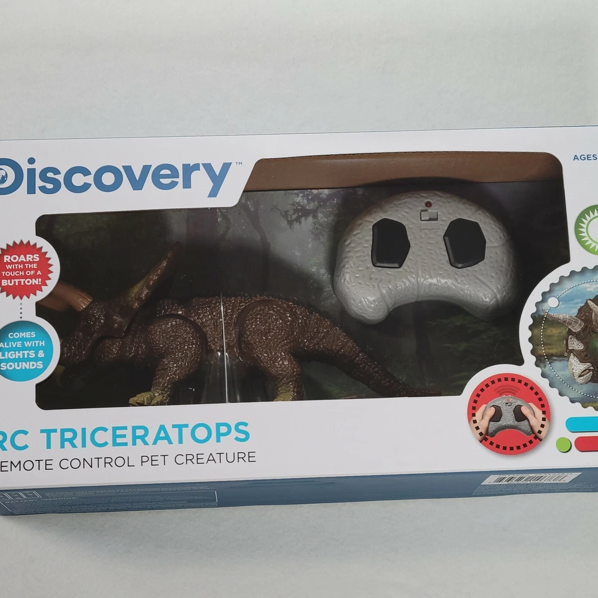 Brand New Discovery Remote Control Triceratops Dinosaur Toy Interactive Roars