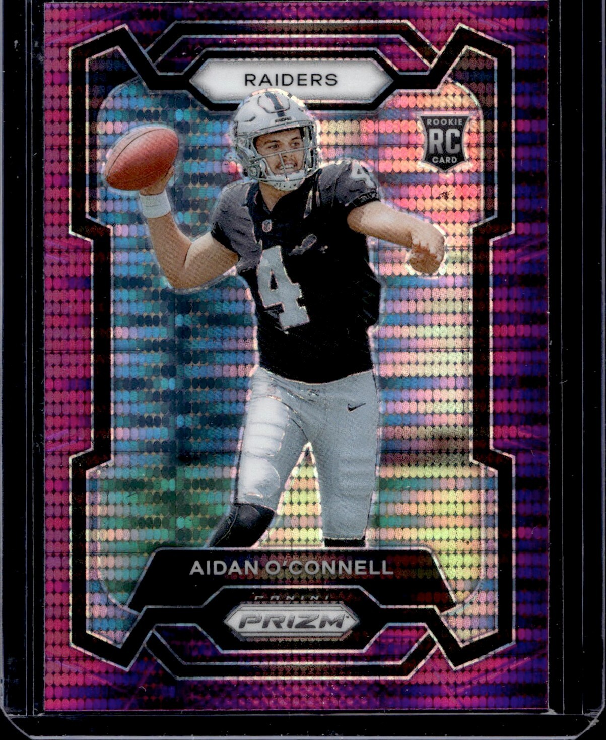 2023 Panini Prizm Football Aidan O'Connell RAIDERS #360 RC Purple Pulsar