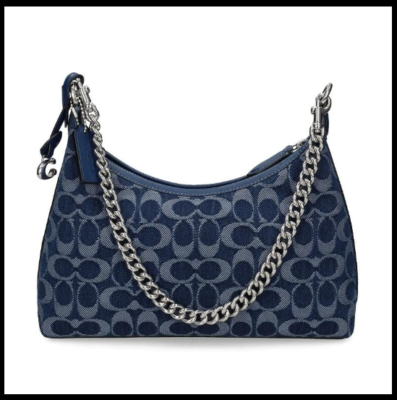 COACH CAM27 Juliet Shoulder Bag In Signature Denim Deep Blue Multi