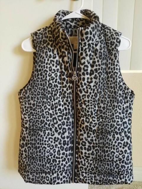 leopard puffer vest
