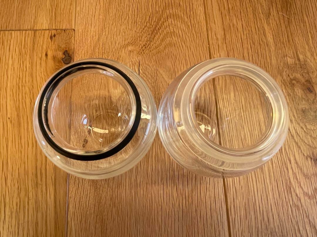 Alessi OVO Red Green Glass Jar Canister H12.5cm Pair Set Joanna