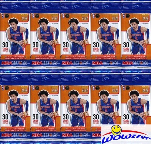 (10) 2021/22 Panini Hoops Basketball HUGE JUMBO FAT CELLO Sealed Pack-300 Cards
