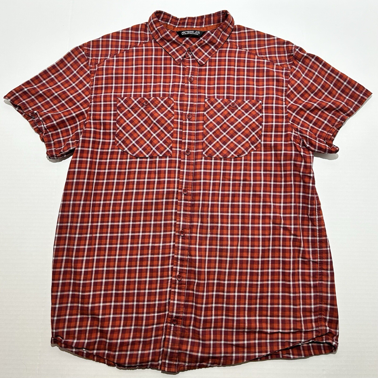 ARC'TERYX Camicia uomo Arcteryx rossa a quadri misto cotone lana taglia XL escursionismo campeggio outdoor