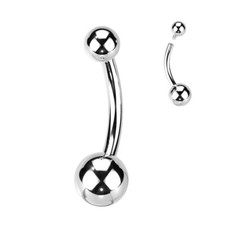 3Pk 14G Titanium Internally Threaded Curved Barbell Belly Button Ring Piercing