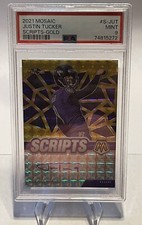 2021 Mosaic Scripts - Justin Tucker - Gold /25 - MINT 9 🔥 POP 1