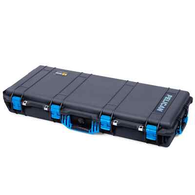 Black Pelican 1700 case with foam. Comes with blue handles