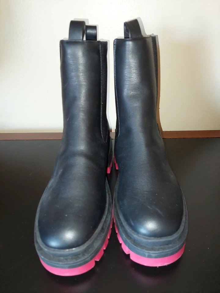 Nuevas botas gruesas para mujer Misguided negras en contraste talla 6 Foto 2 de 4