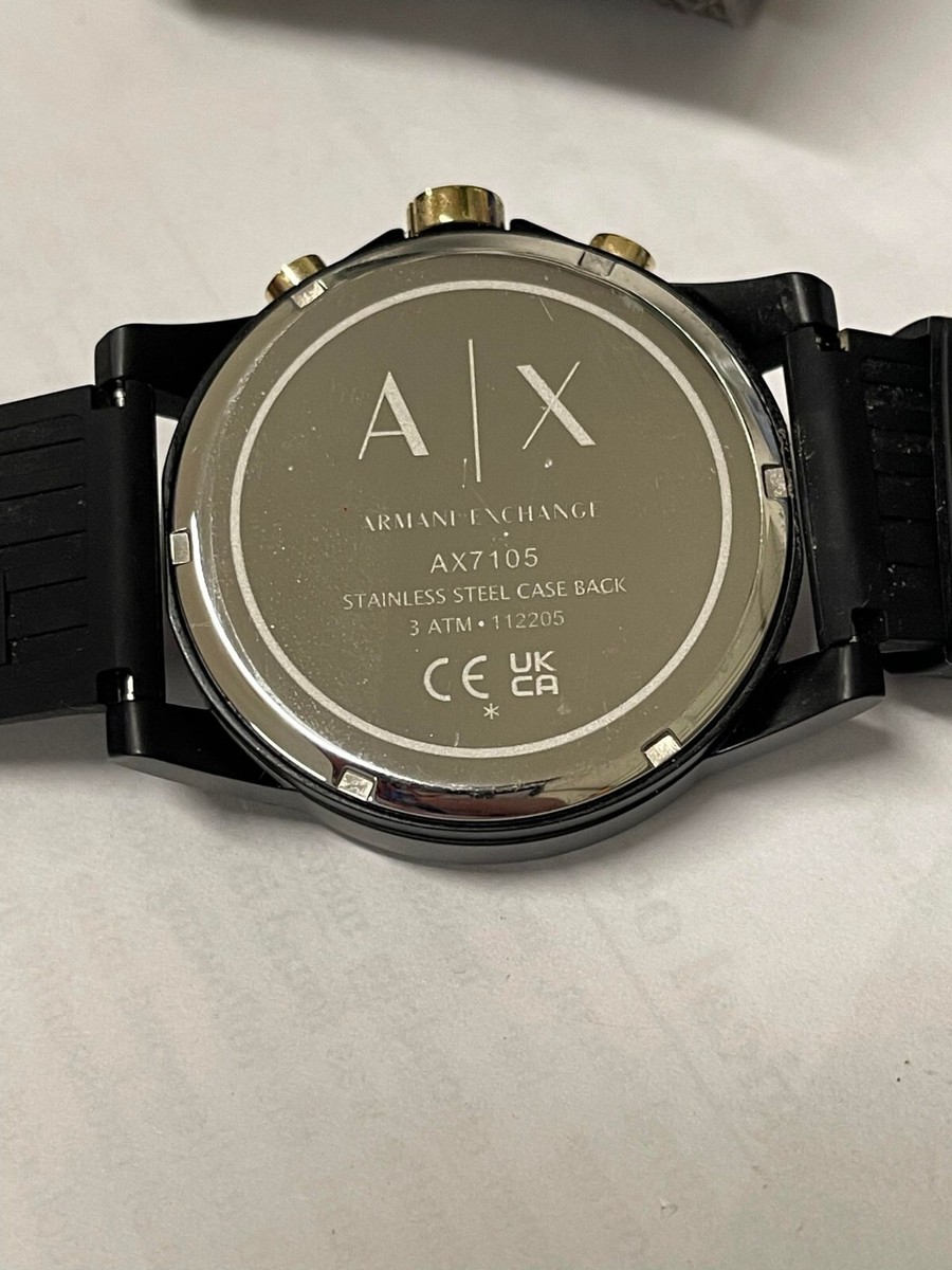 Armani Exchange Outerbanks Black Silicone Strap Men's Watch AX7105