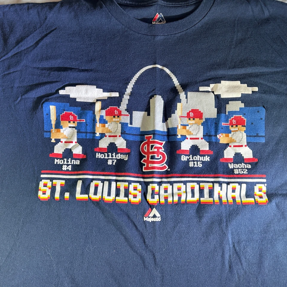 Camisa Majestic St Louis Cardinals 2016 Molina Holliday Grichuk Wacha 8 bits 2XL Foto 2 de 4