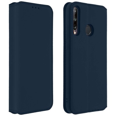 Huawei P40 Lite cover and folio wallet case support function blue