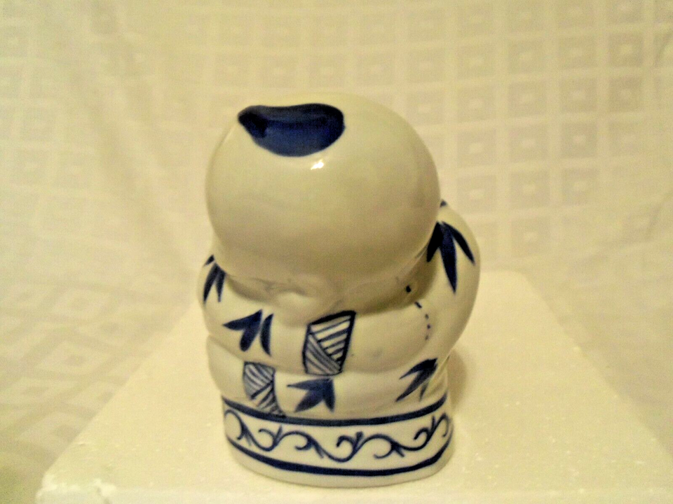 Blue White Porcelain Chinese Ceramic Buddha Figurine on Bed/Pillow 10