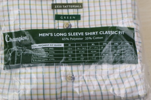 Champion Tattersall Country Shirt Green Check New Classic Fit 4XL FREE POST - Picture 4 of 5