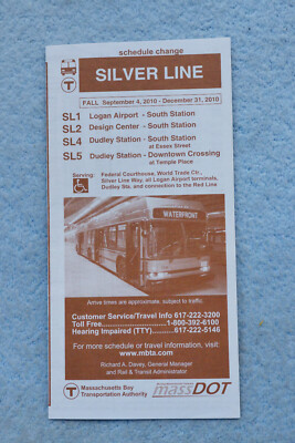 T - Massachusetts Bay - Silver Line - SL1 - SL2 - SL4 - SL5 - Sept 4, 2010