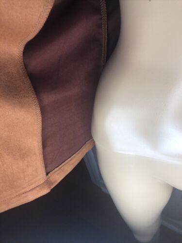 Womens Size M Brown Open Front Jacket Soft Brushed Stretch Polyester Lined - Picture 8 of 13