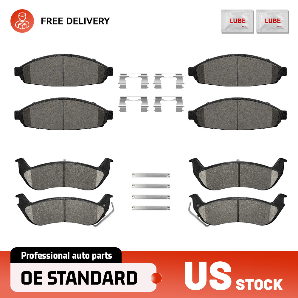 Front & Rear Ceramic Brake Pads Set for 2003-11 Crown Vic Town Car Grand Marquis