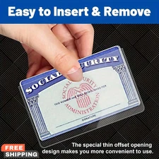 10pcs Card Holder Protector Sleeves Waterproof for ID SSN Medicare Cards Secure