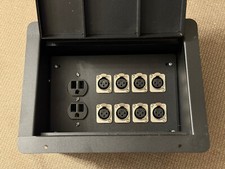 Elite Core Recessed Audio Stage Floor Box w/8 Female XLR Connectors  AC Outlet