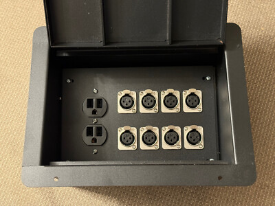 Elite Core Recessed Audio Stage Floor Box w/8 Female XLR Connectors & AC Outlet