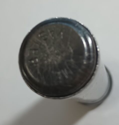DIME MASTER antique dime coin change holder little bank metal cylinder tube - Picture 2 of 2